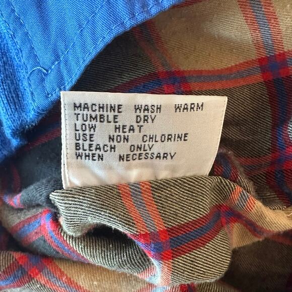 Sears Roebuck Vintage 70s 80s Men’s Plaid Lined Bomber Jacket Size M Blue - Picture 13 of 13